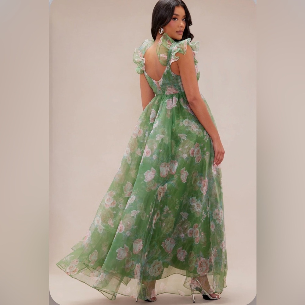 SOLD Floral Maxi Dress - Sage